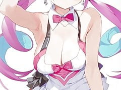 hentai  bukkake to Akua's cute uniform like a cheer girl