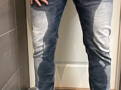 Huge jeans piss