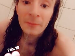 a dirty bitch plays in the shower