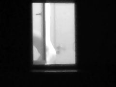spying on huge neghbour's dick on window