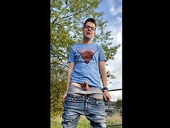 Its German Twink Jake019_xx first time Outdoor Naked and wanks in the Woods